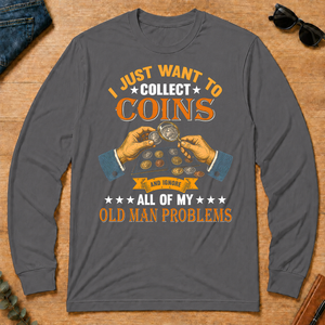 Vintage I Just Want To Collect Coins - charcoal - LST2D-Charcoal