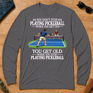 Old Man Don't Stop Pickleball - charcoal - LST2D-Charcoal