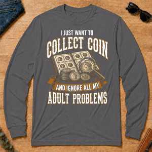 Vintage I Just Want To Collect Coin - charcoal - LST2D-Charcoal