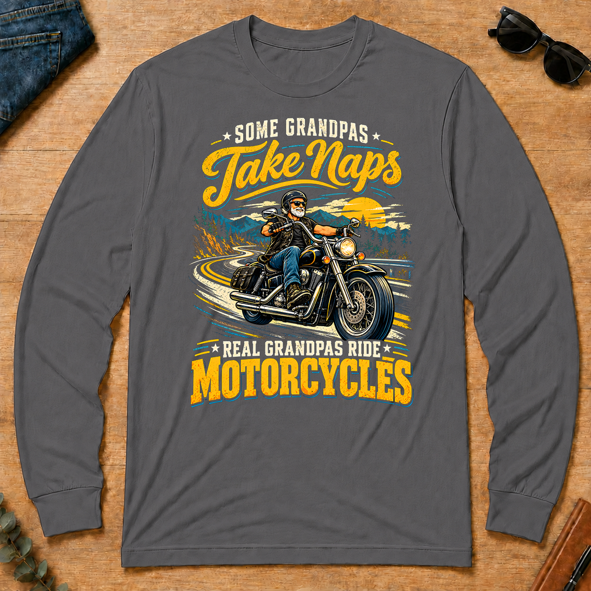 Grandpas Ride Motorcycles - charcoal - LST2D-Charcoal