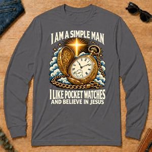 I Like Pocket Watches & Believe In Jesus - charcoal - LST2D-Charcoal