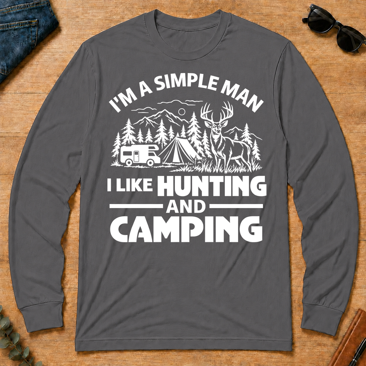 I Like Hunting And Camping - charcoal - LST2D-Charcoal