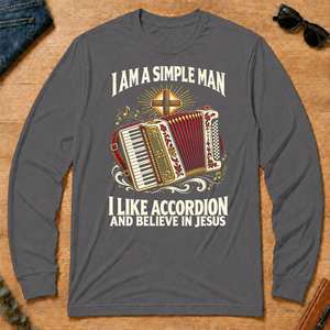 I Like Accordion & Believe In Jesus - charcoal - LST2D-Charcoal