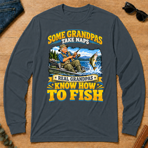 Real Grandpas Know How To Fish - dark-heather - LST2D-DarkHeather