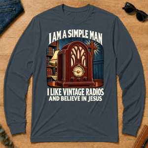 I Like Vintage Radios & Believe In Jesus - dark-heather - LST2D-DarkHeather