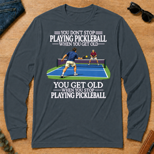 Old Man Don't Stop Pickleball - dark-heather - LST2D-DarkHeather