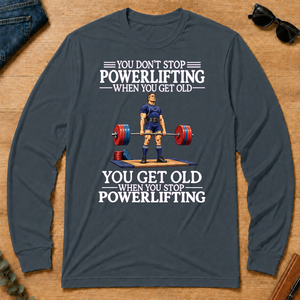 Old Man Don't Stop Powerlifting - dark-heather - LST2D-DarkHeather