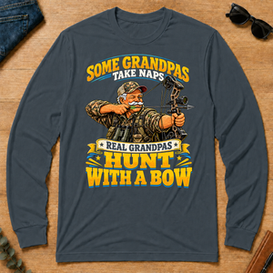 Real Grandpas Hunt With A Bow - dark-heather - LST2D-DarkHeather