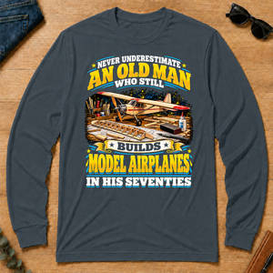 Yellow An Old Man Still Builds Model Airplanes In His Seventies - dark-heather - LST2D-DarkHeather
