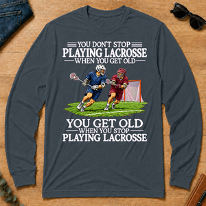 Old Man Don't Stop Lacrosse - dark-heather - LST2D-DarkHeather