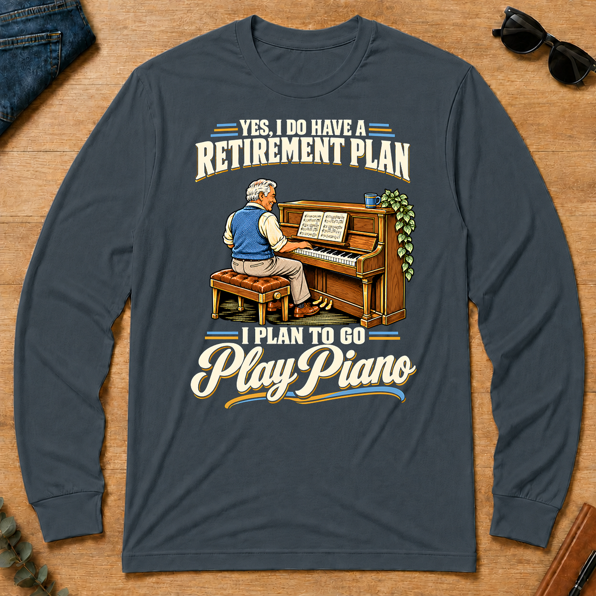 I Plan To Go Play Piano - dark-heather - LST2D-DarkHeather