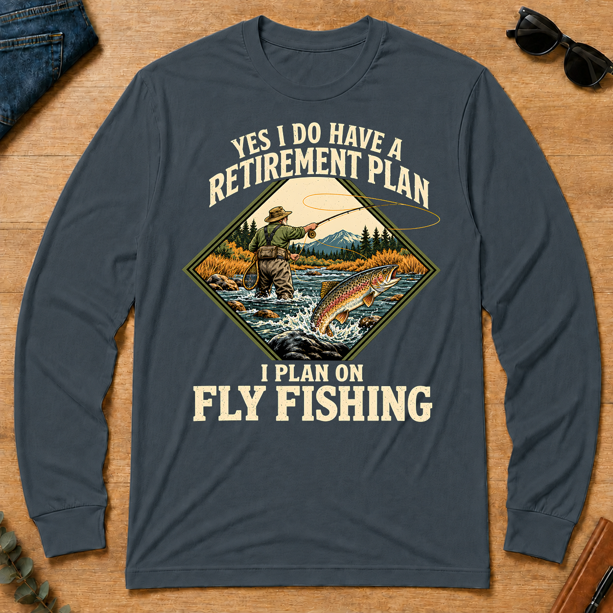 I Plan On Fly Fishing - dark-heather - LST2D-DarkHeather