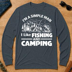 I Like Fishing And Camping - dark-heather - LST2D-DarkHeather