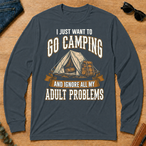 Vintage I Just Want To Go Camping - dark-heather - LST2D-DarkHeather