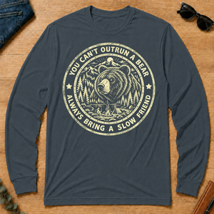 You Can't Outrun A Bear Always Bring A Slow Friend - dark-heather - LST2D-DarkHeather