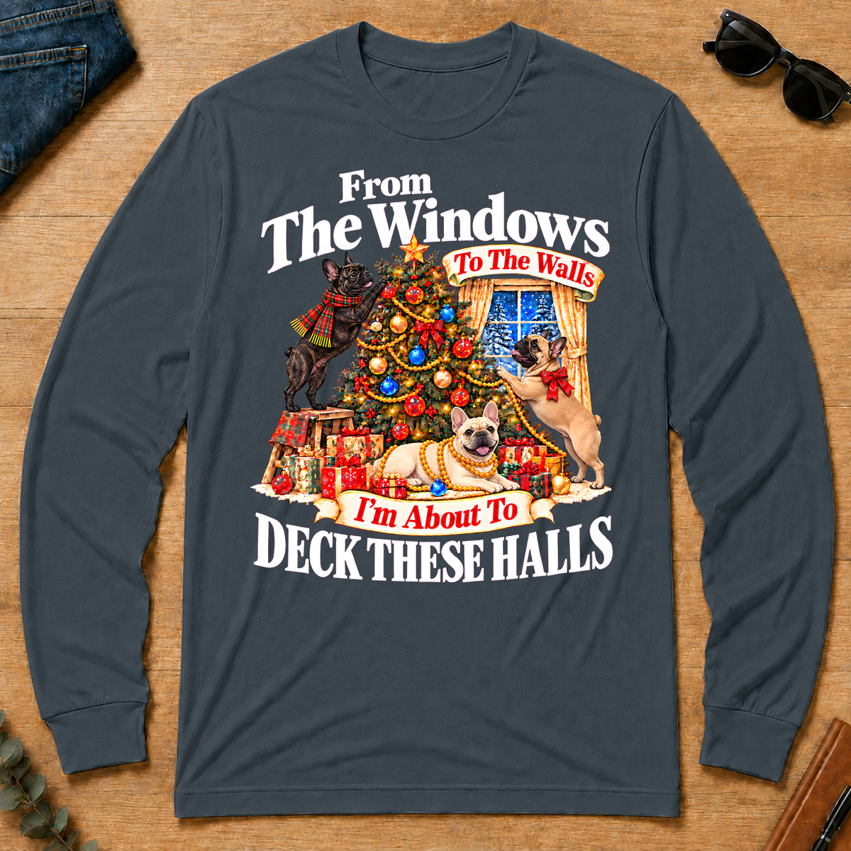 From the Windows to the Walls French Bulldog - dark-heather - LST2D-DarkHeather
