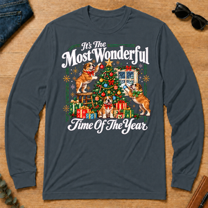 Wonderful Christmas Bulldog - dark-heather - LST2D-DarkHeather