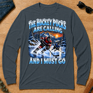 Hockey Pucks Are Calling And I Must Go - dark-heather - LST2D-DarkHeather