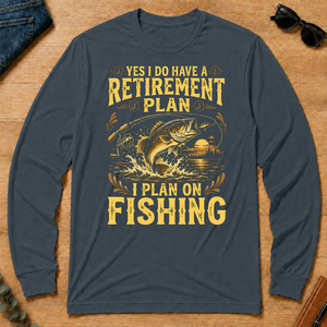 I Do Have A Retirement Plan I Plan On Fishing - dark-heather - LST2D-DarkHeather