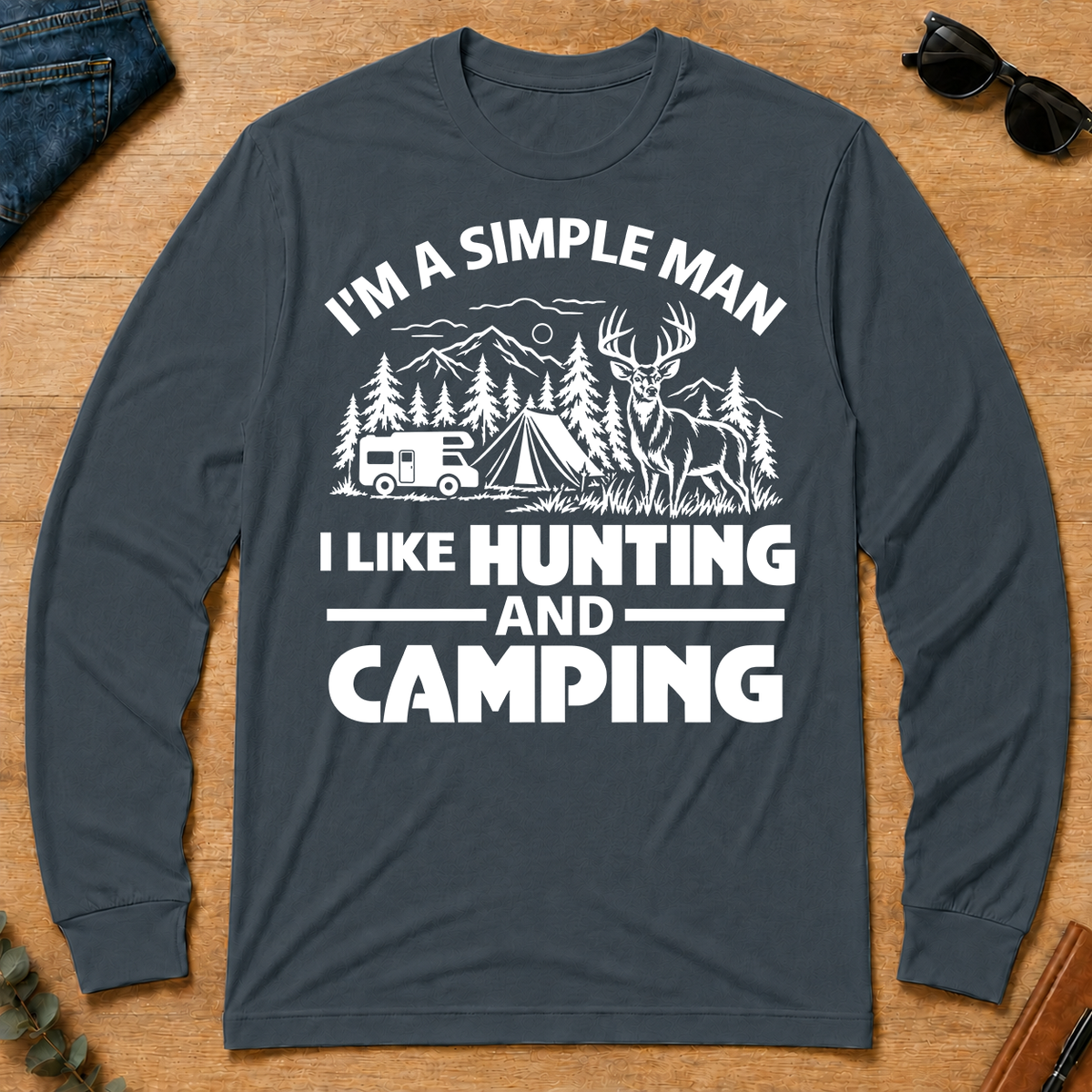 I Like Hunting And Camping - dark-heather - LST2D-DarkHeather