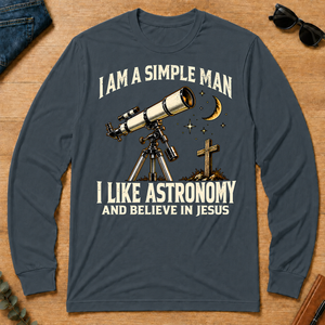 I Am Simple Man I Like Astronomy - dark-heather - LST2D-DarkHeather
