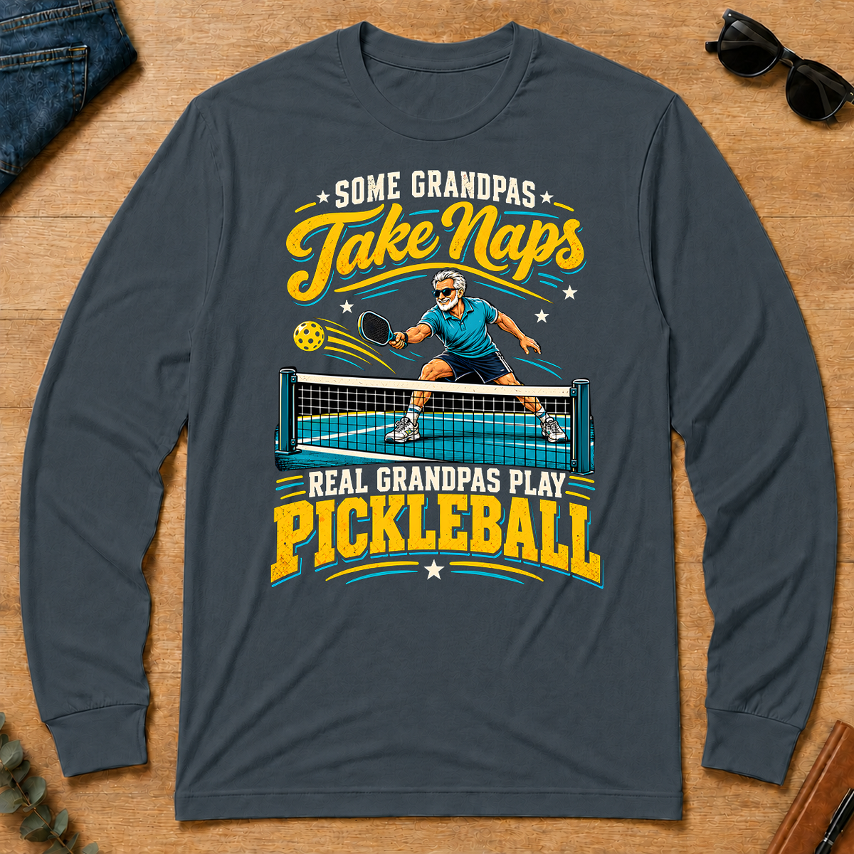 Grandpas Play Pickleball - dark-heather - LST2D-DarkHeather