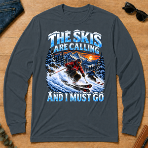 Skis Are Calling And I Must Go - dark-heather - LST2D-DarkHeather