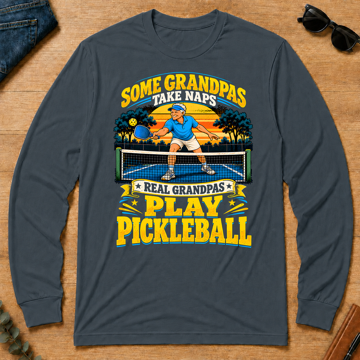 Real Grandpas Play Pickleball - dark-heather - LST2D-DarkHeather