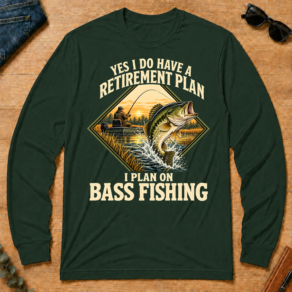 I Plan On Bass Fishing - forest-green - LST2D-ForestGreen