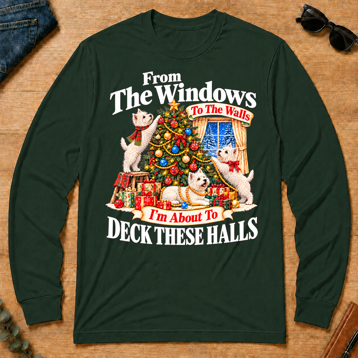 From the Windows to the Walls West Highland White Terrier - forest-green - LST2D-ForestGreen