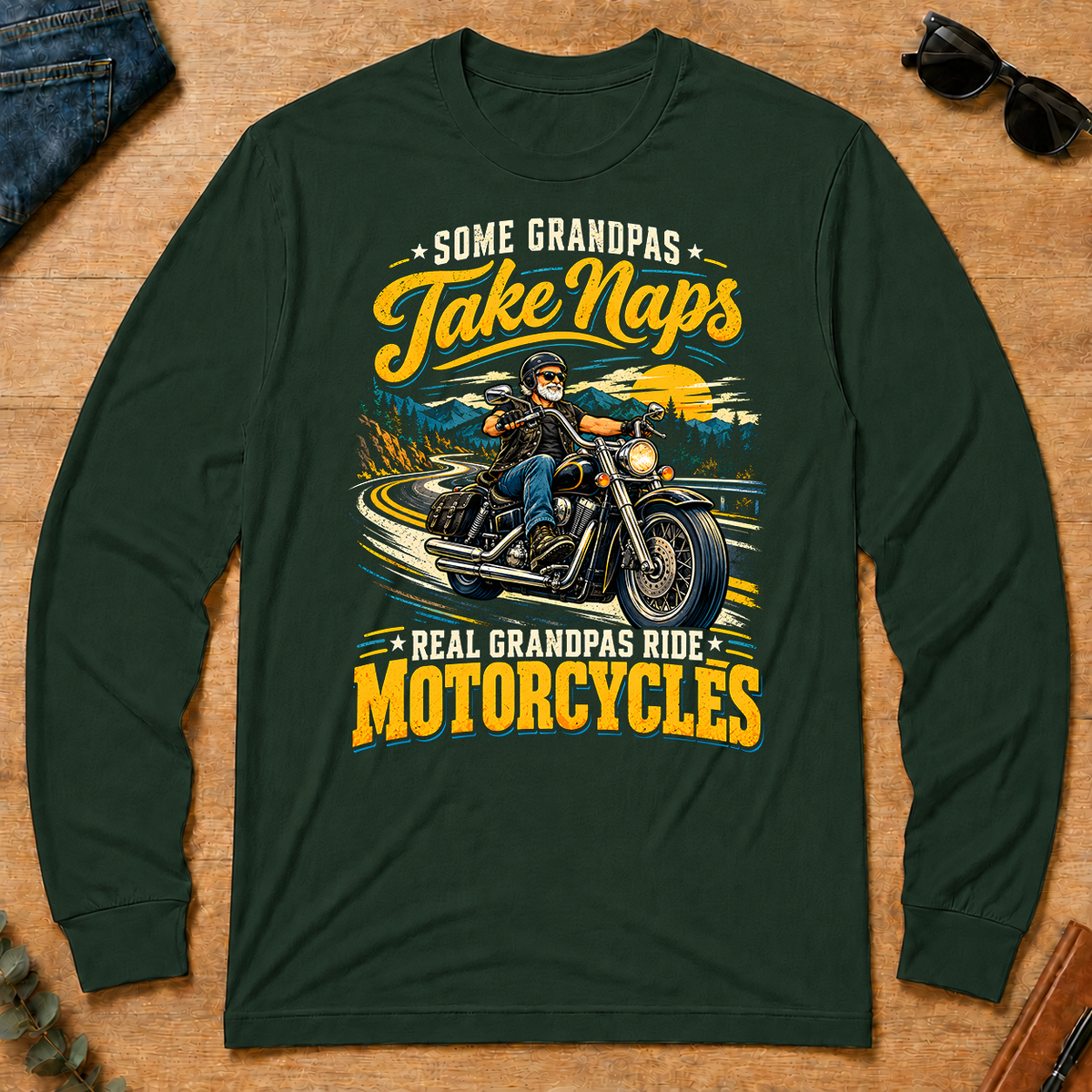 Grandpas Ride Motorcycles - forest-green - LST2D-ForestGreen