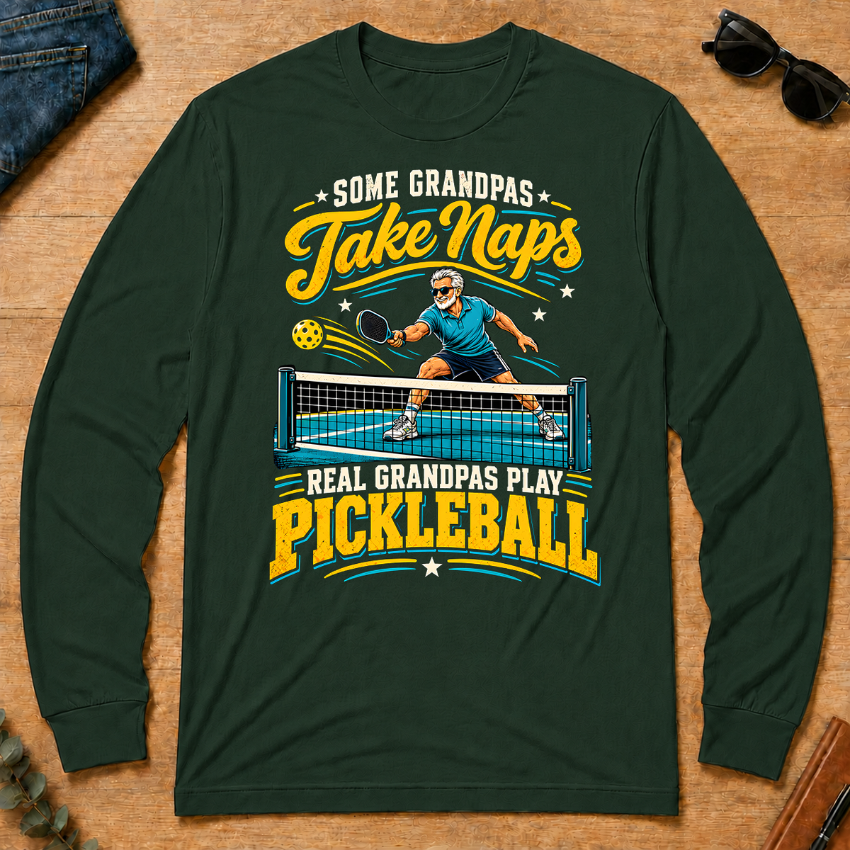 Grandpas Play Pickleball - forest-green - LST2D-ForestGreen