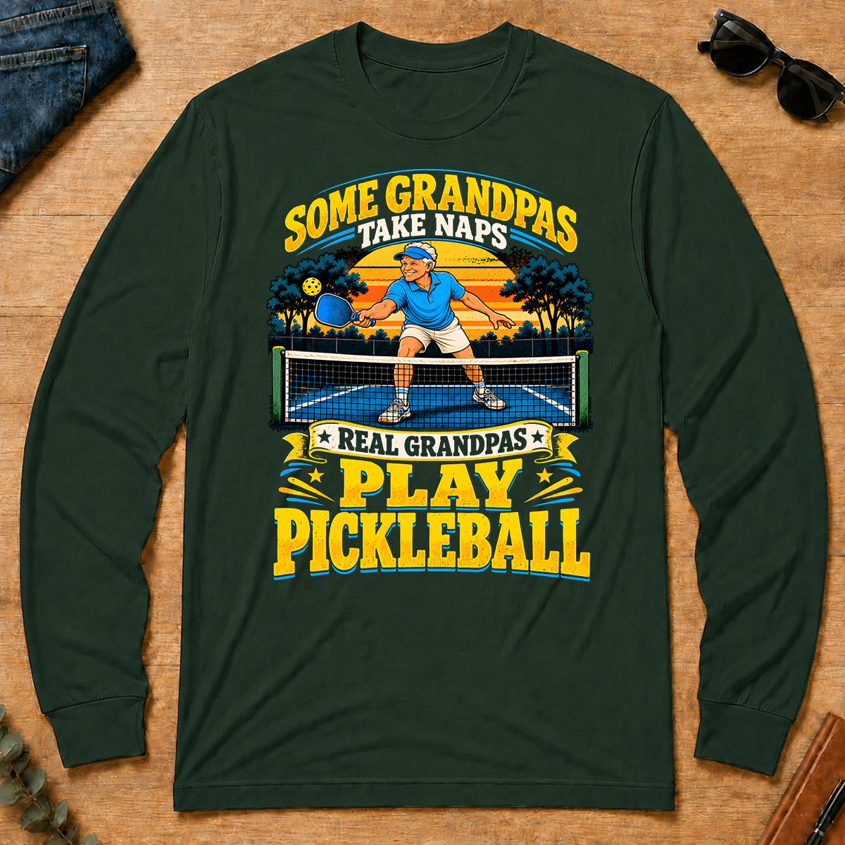 Real Grandpas Play Pickleball - forest-green - LST2D-ForestGreen