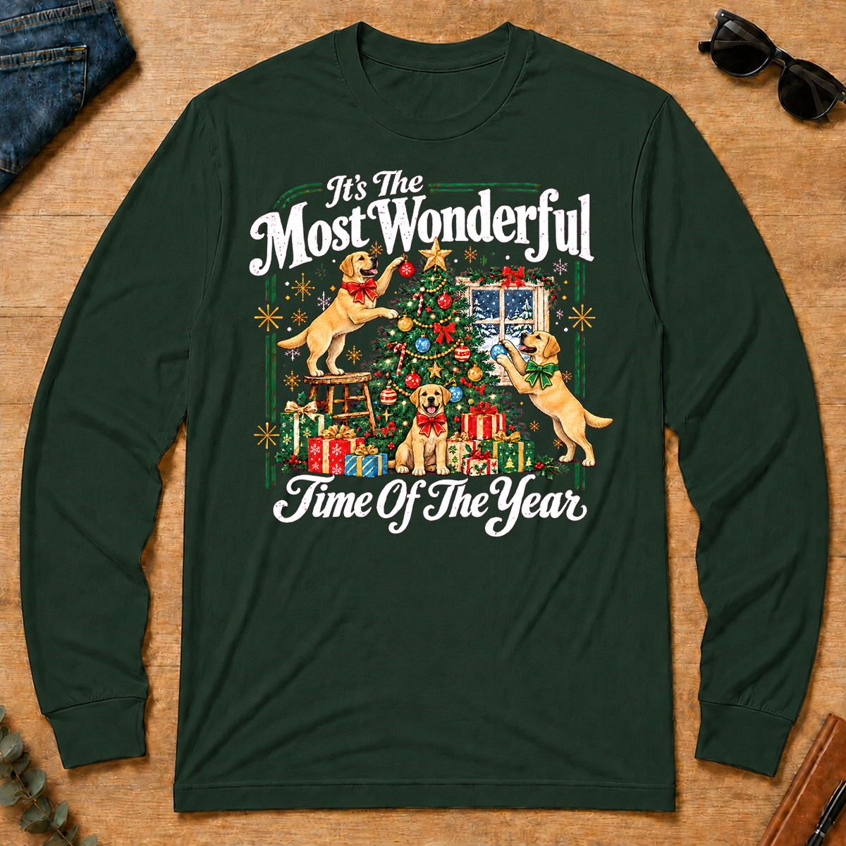 Wonderful Christmas Labrador Retriever - forest-green - LST2D-ForestGreen