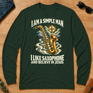 I Like Saxophone & Believe In Jesus - forest-green - LST2D-ForestGreen
