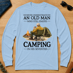 An Old Man Who Still Enjoys Camping In His Seventies - light-blue - LST2D-LightBlue