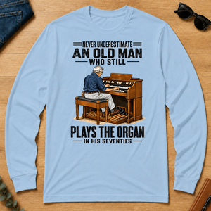 An Old Man Still Plays The Organ In His 70s - light-blue - LST2D-LightBlue