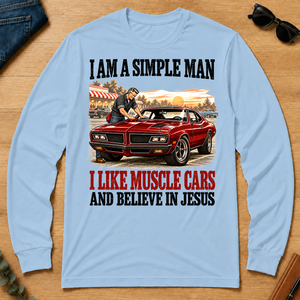 I Like Muscle Cars And Believe In Jesus - light-blue - LST2D-LightBlue