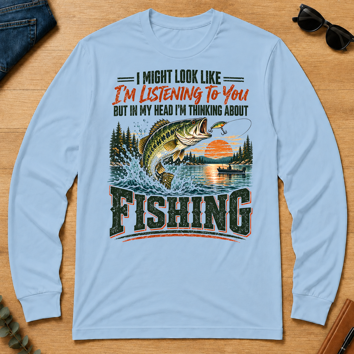 I'm Thinking About Fishing - light-blue - LST2D-LightBlue