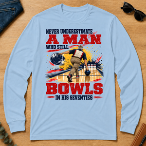 A Man Still Bowls In His 70s - light-blue - LST2D-LightBlue