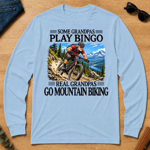 Some Grandpas Play Bingo Real Grandpas Go Mountain Biking - light-blue - LST2D-LightBlue