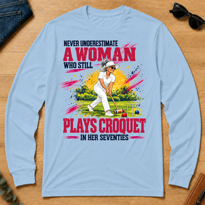 A Woman Still Plays Croquet In Her 70s - light-blue - LST2D-LightBlue