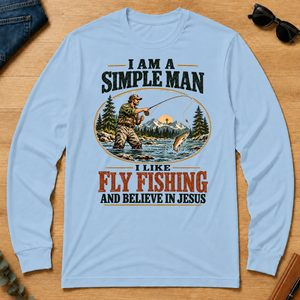 I Like Fly Fishing And Believe In Jesus - light-blue - LST2D-LightBlue