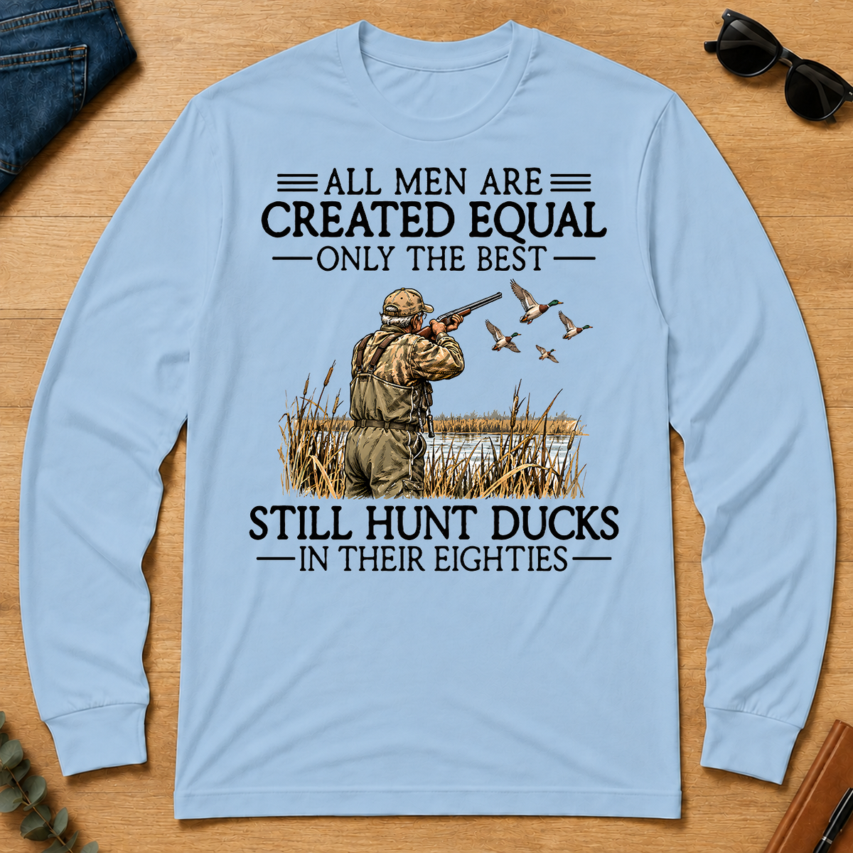 All Men Are Created Equal Duck Hunting 80s - light-blue - LST2D-LightBlue