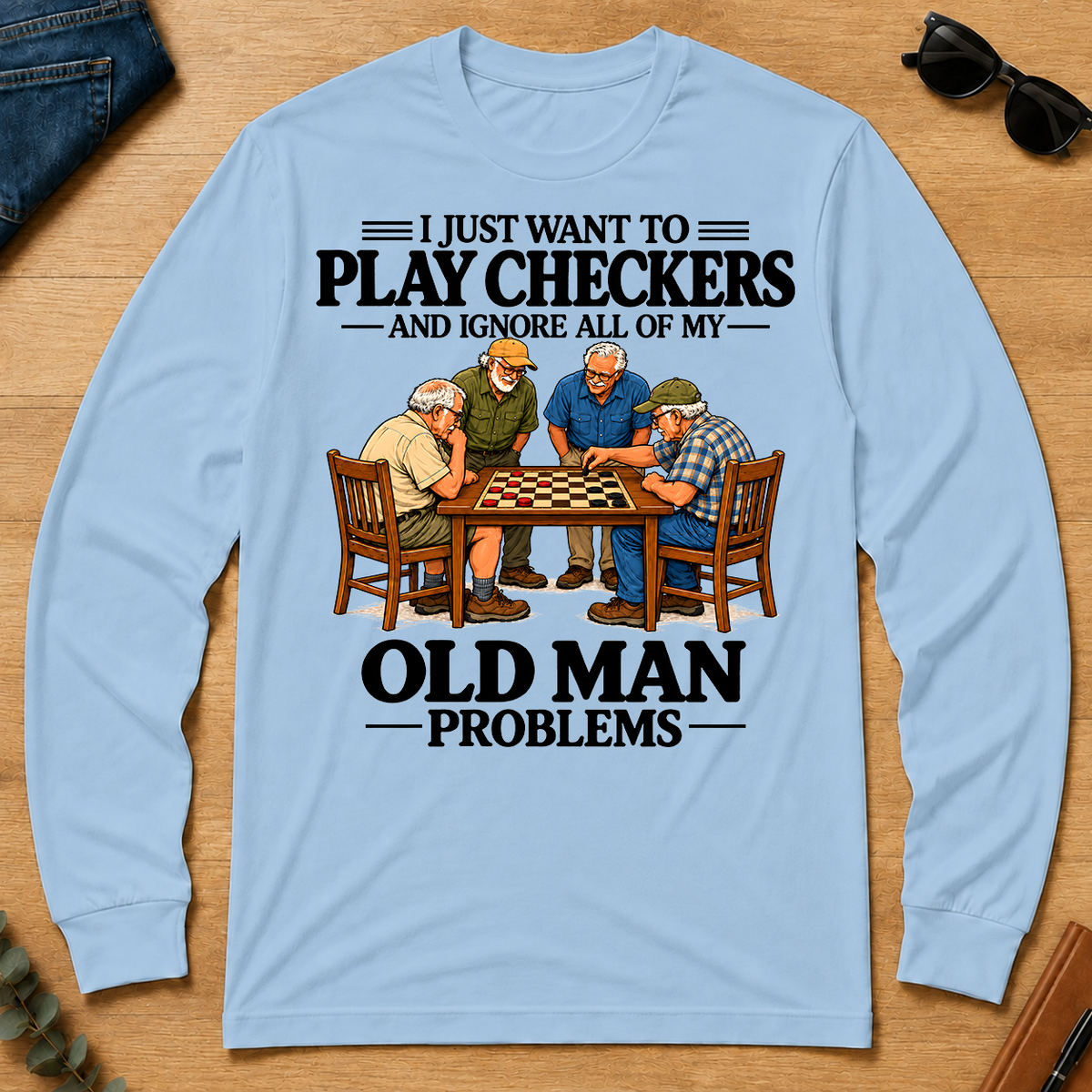 I Just Want To Play Checker - light-blue - LST2D-LightBlue