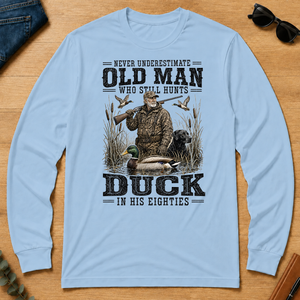 Old Man Hunting Duck In His Eighties - light-blue - LST2D-LightBlue