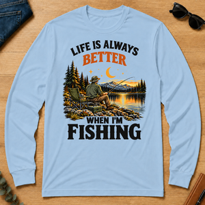 Retro Life Is Always Better When I Am Fishing - light-blue - LST2D-LightBlue