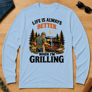 Retro Life Is Always Better When I Am Grilling - light-blue - LST2D-LightBlue