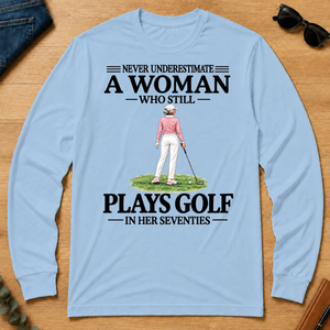 A Woman Still Plays Golf In Her Seventies - light-blue - LST2D-LightBlue