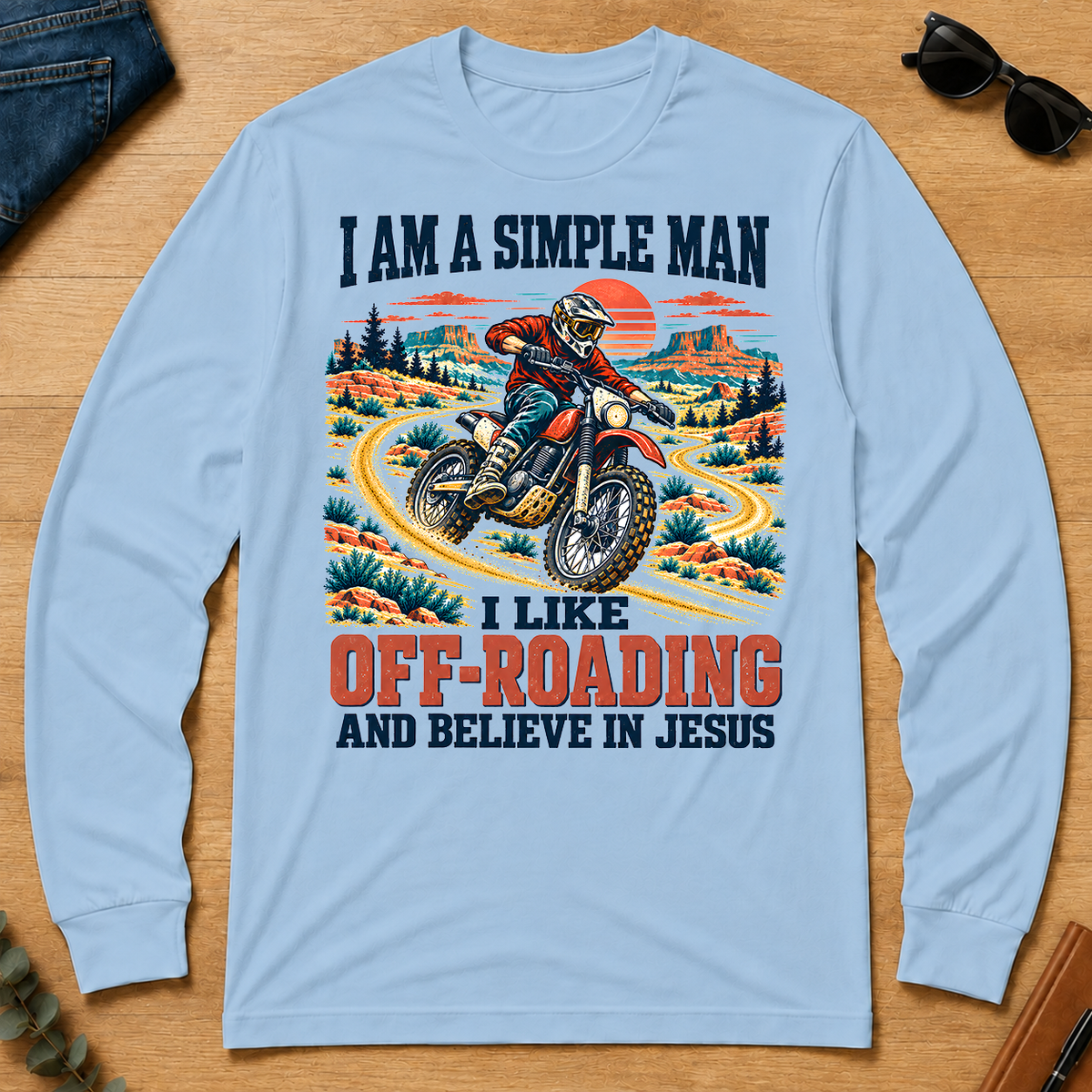 I Like Off-roading And Believe In Jesus - light-blue - LST2D-LightBlue